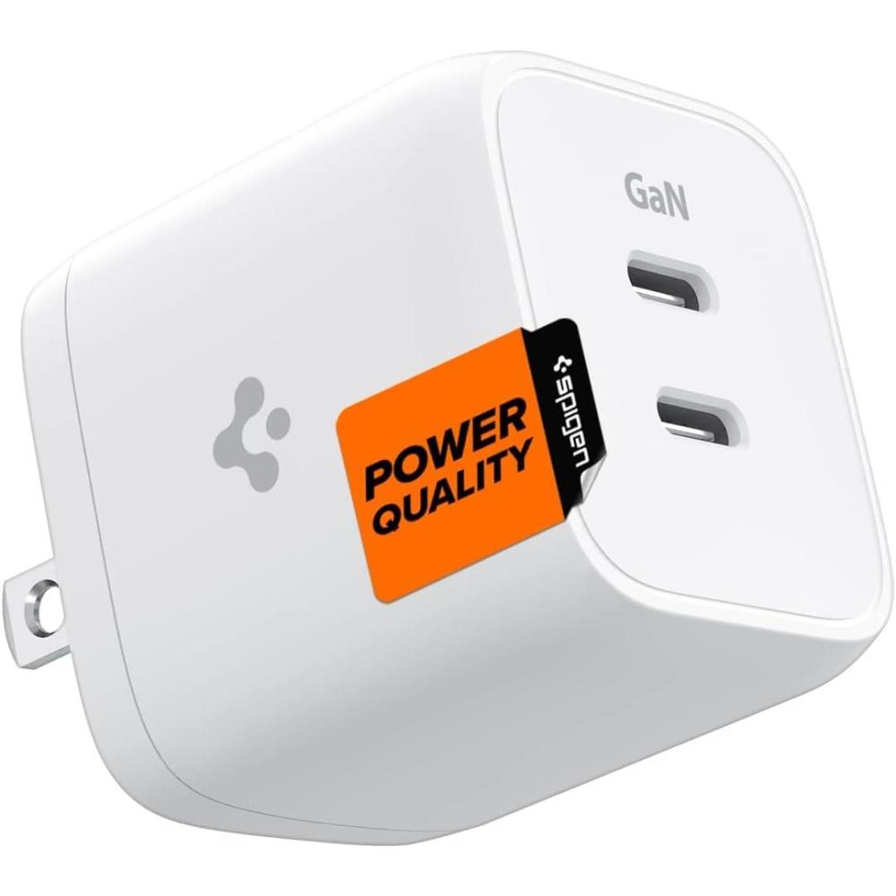 imageSpigen for USB C Wall Charger GaN 452 Total 45W 2 Ports GaN III Tech Dual PD 30 Charging Block Compatible with iPhone 17 16 15 14 13 12 Samsung Galaxy S25 S24 S23 S22 Series Z Fold Flip45 W