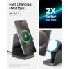 Spigen for MagSafe Charger Stand, [Certified] 3 in 1 Wireless Charging Station 15W Fast Charging Compatible with iPhone 17 16 15 14 13 AirPods Apple Watch 10 Ultra 2 Wallet Accessories and More