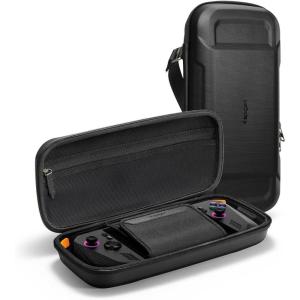 Spigen Rugged Armor Pro Designed for 2025 ROG Xbox Ally X/ASUS ROG Ally/Nintendo Switch 2 / MSI Claw 7 AI+ Hard Shell Carrying Case with Pockets for Accessories Original Charger Storage Bag