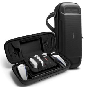 Spigen Rugged Armor Pro Designed for PlayStation Portal Remote Player Hard Shell Travel Carrying Case – Black(Black)