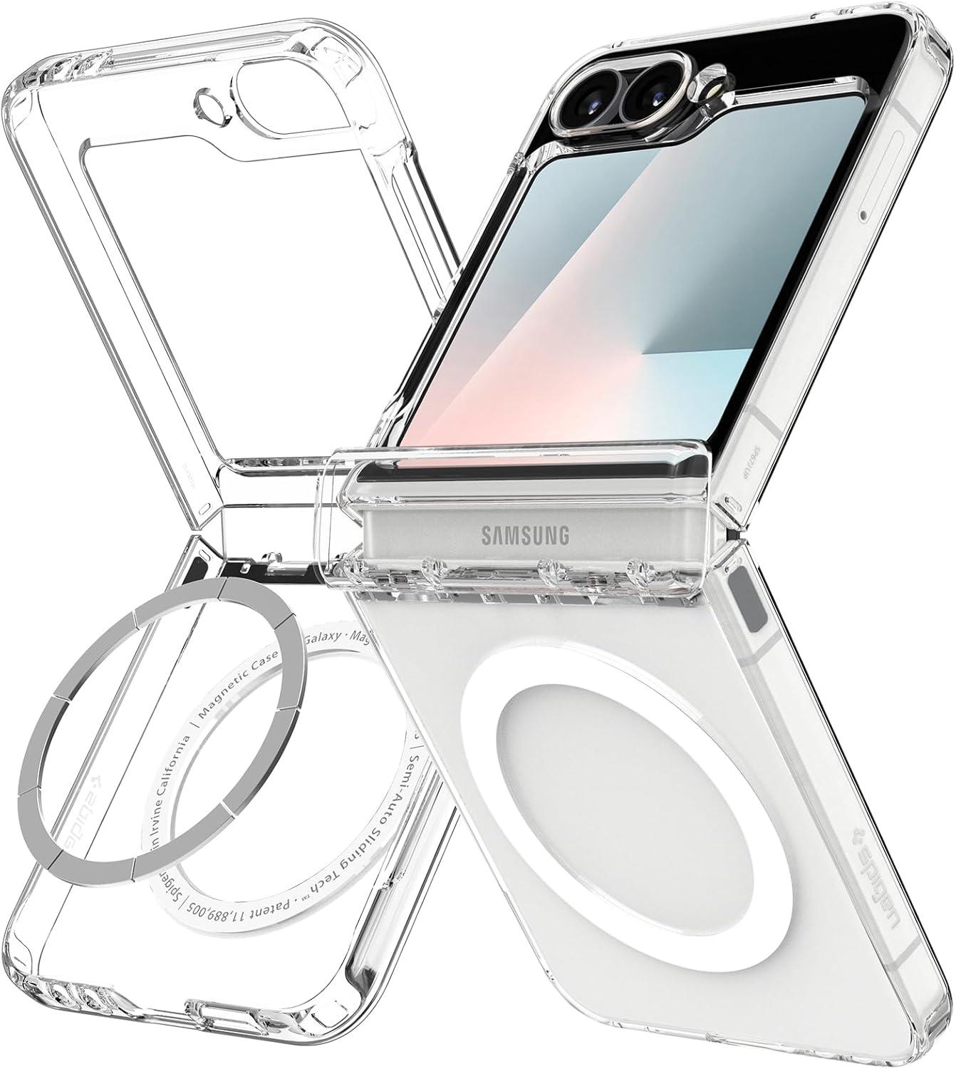 imageSpigen for Galaxy Z Flip 7 Case Ultra Hybrid Pro MagFit Hinge Protection Qi21 CertifiedMagnet for Galaxy Neo OneClear White