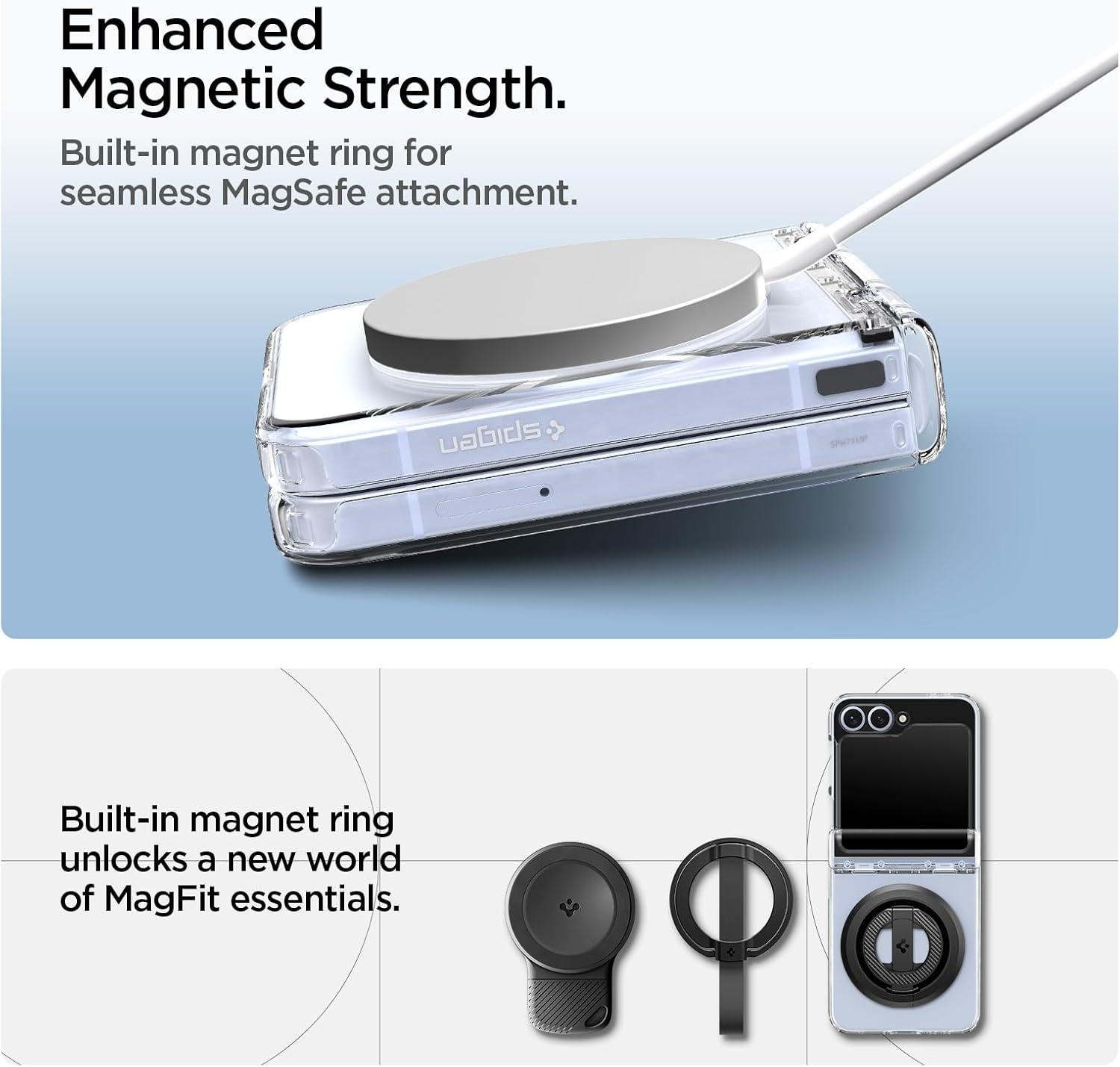 imageSpigen for Galaxy Z Flip 7 Case Ultra Hybrid Pro MagFit Hinge Protection Qi21 CertifiedMagnet for Galaxy Neo OneClear White