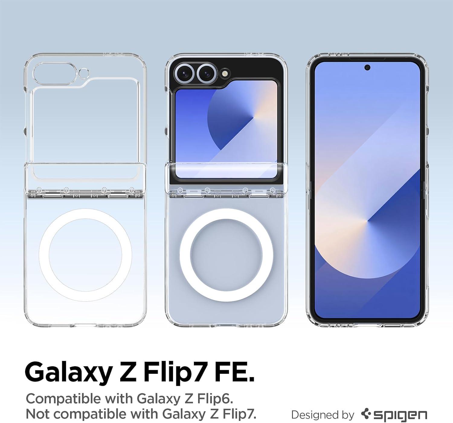 imageSpigen for Galaxy Z Flip 7 Case Ultra Hybrid Pro MagFit Hinge Protection Qi21 CertifiedMagnet for Galaxy Neo OneClear White