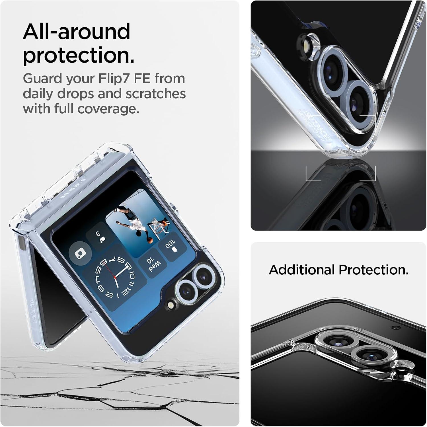 imageSpigen for Galaxy Z Flip 7 Case Ultra Hybrid Pro MagFit Hinge Protection Qi21 CertifiedMagnet for Galaxy Neo OneClear White