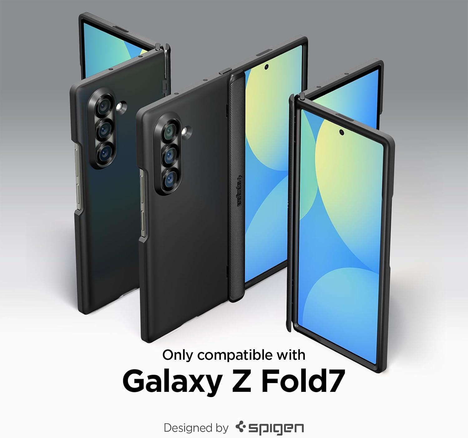 imageSpigen for Galaxy Z Fold 7 Case Slim Armor Pro MagFit Hinge Protection Fast Wireless ChargingMagnet for Galaxy Metal SlateBlack