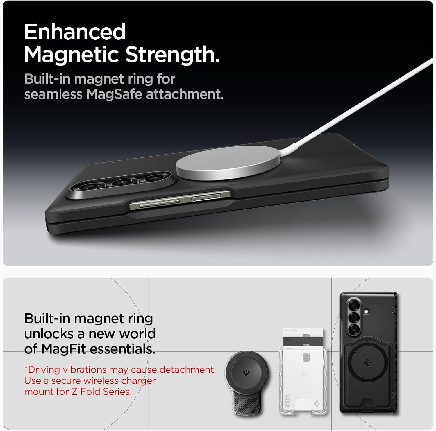 imageSpigen for Galaxy Z Fold 7 Case Slim Armor Pro MagFit Hinge Protection Fast Wireless ChargingMagnet for Galaxy Metal SlateBlack