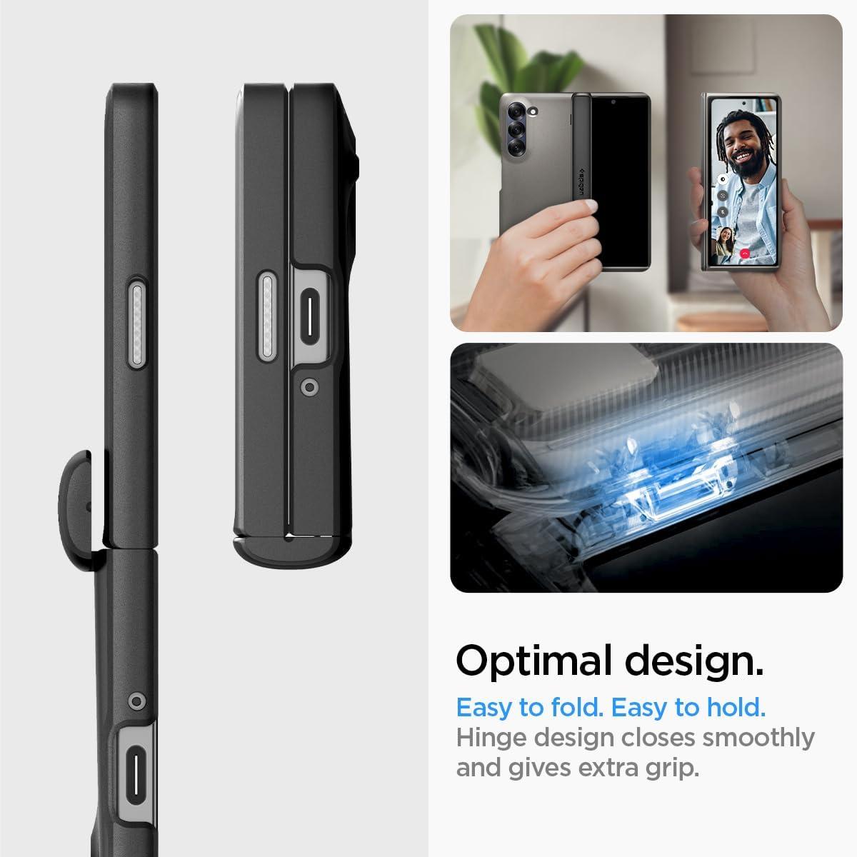 imageSpigen for Galaxy Z Fold 7 Case Slim Armor Pro MagFit Hinge Protection Fast Wireless ChargingMagnet for Galaxy Metal SlateGunmetal