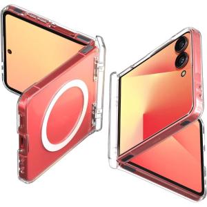 Spigen for Galaxy Z Flip 7 Case, Ultra Hybrid Pro MagFit [Hinge Protection] [Qi2.1 Certified/Magnet for Galaxy] – Neo One(Clear White)