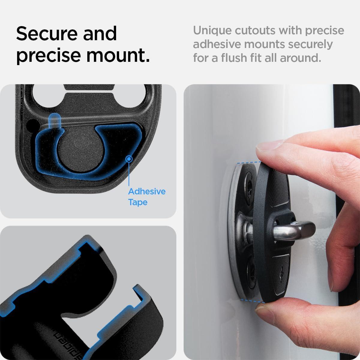 imageSpigen Door Striker and Hinge Door Lock Cover Protector for All Tesla Model Y 20202026 and Model 3 20172026 For Model Y Juniper and Model 3 Highland Standard Premium amp Performance Set of 4Black