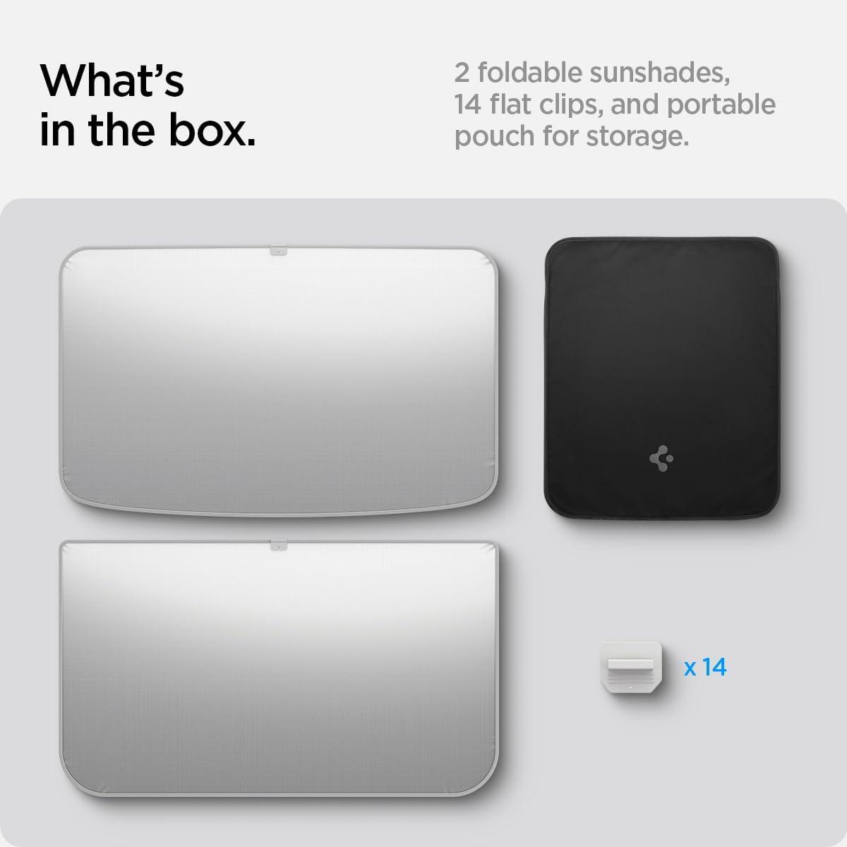 imageSpigen Front Windshield Sunshade for All Tesla Model Y amp 3 Dual Layered Protection Car Accessories for Model Y Juniper and Model 3 Highland Gift for Tesla OwnerRoof