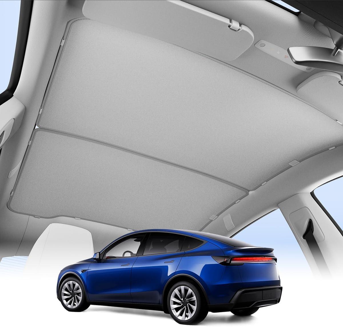imageSpigen Front Windshield Sunshade for All Tesla Model Y amp 3 Dual Layered Protection Car Accessories for Model Y Juniper and Model 3 Highland Gift for Tesla OwnerRoof