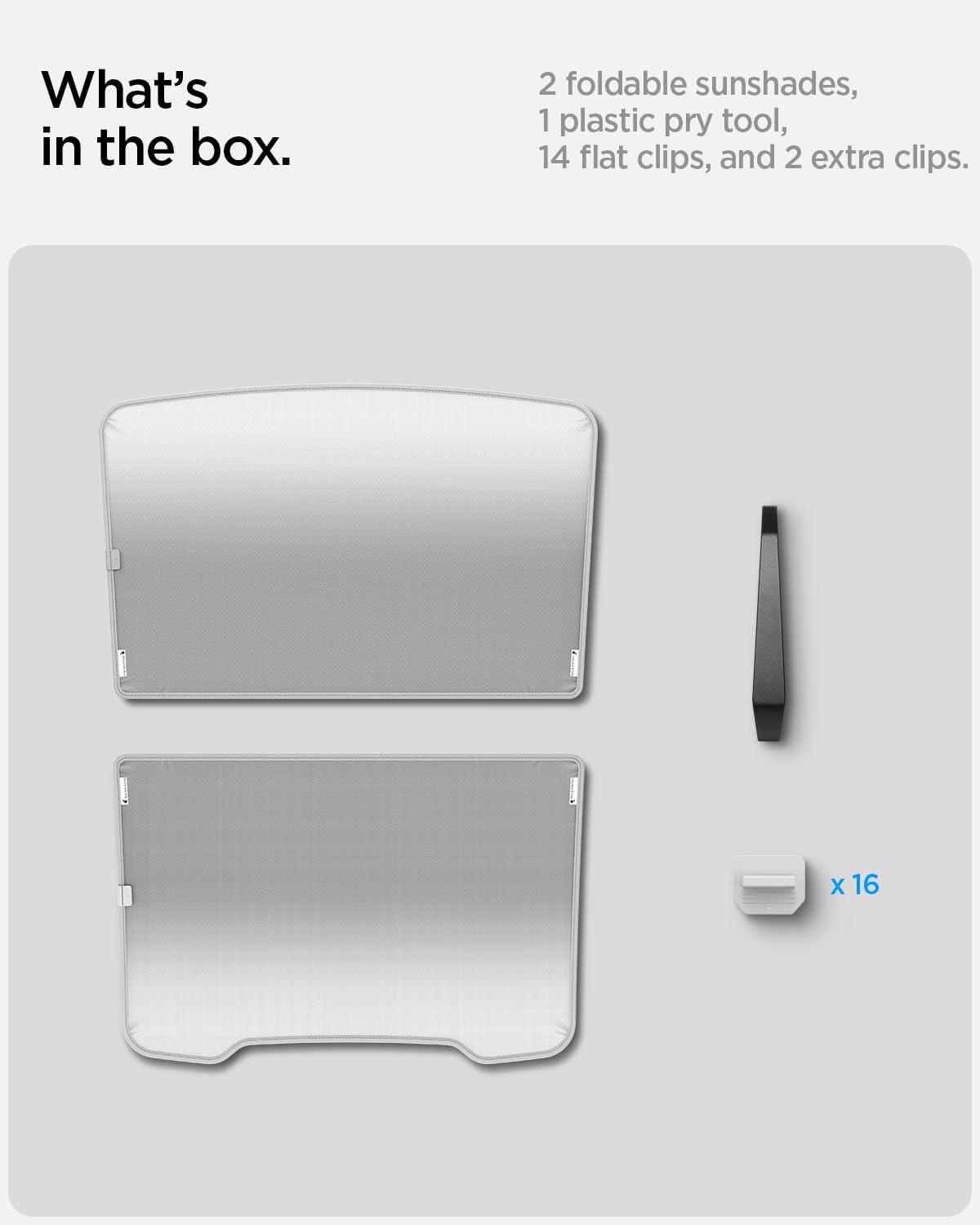 imageSpigen Front Windshield Sunshade for All Tesla Model Y amp 3 Dual Layered Protection Car Accessories for Model Y Juniper and Model 3 Highland Gift for Tesla OwnerRoof