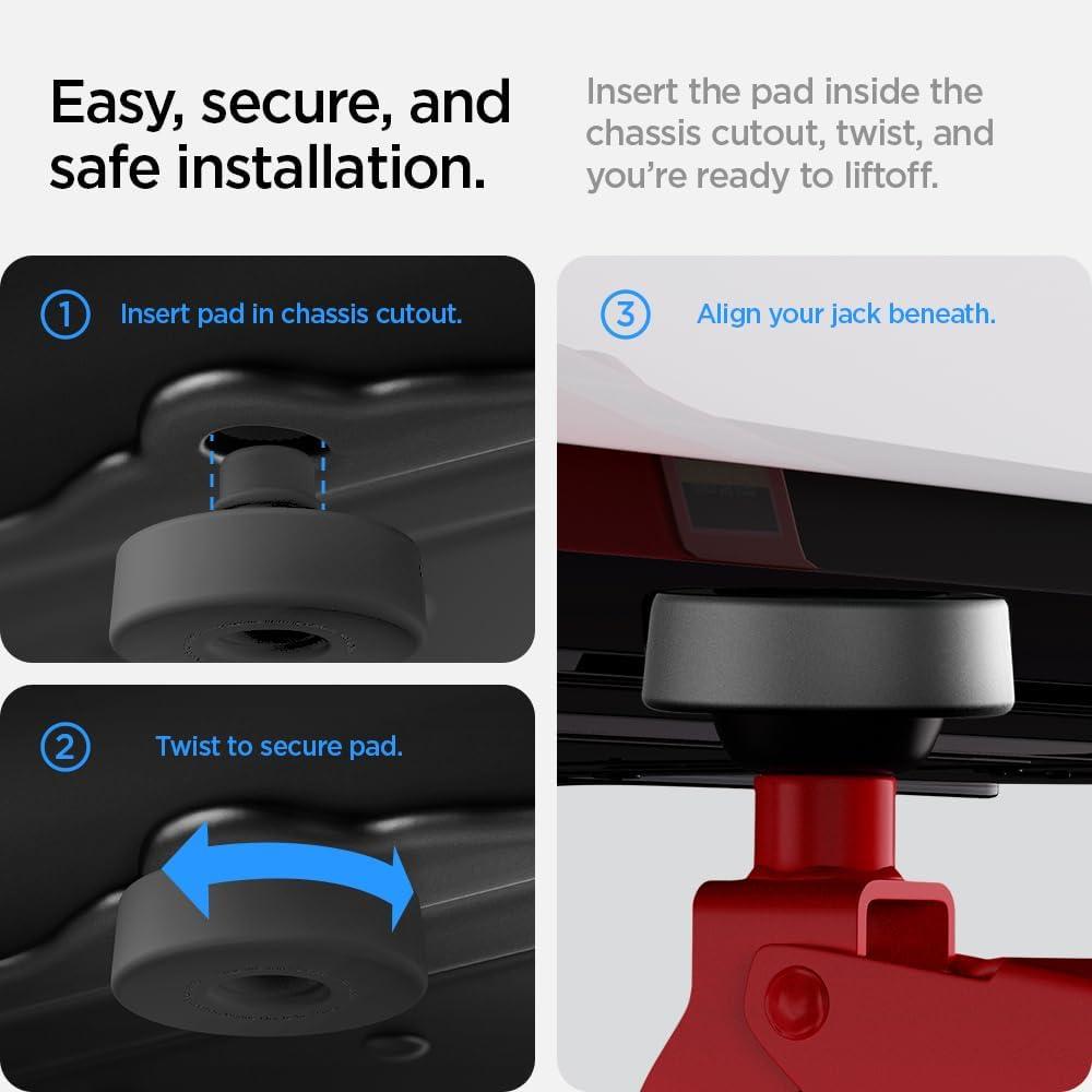 imageSpigen Lifting Jack Pads for Tesla Model 3YXS 4 Pucks with Storage Case Tesla MustHave Accessories Heavy Duty Lift Pucks with Magnetic Compact CaseBlack