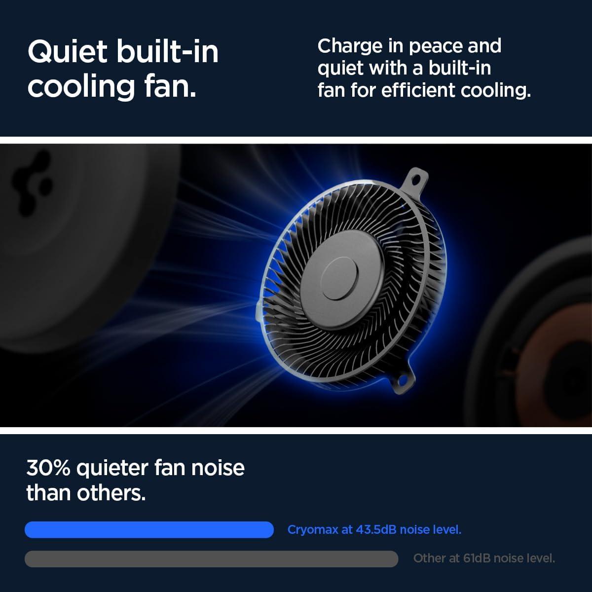 imageSpigen OneTap Pro 3 Cryomax Fast Charging amp UltraQuiet Cooling MagSafe Phone Charging Mount Airvent Clip for iPhones amp Galaxy Phones with MagSafe Cases amp Pixel Phones with Pixelsnap