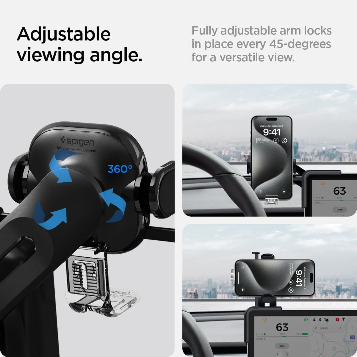 imageSpigen TapLock Qi2 MagSafe Charging Tesla Phone Mount for Tesla Model Y Juniper 202526 amp Model 3YSX for iPhones with MagSafe amp Pixelsnap Not Compatible with Updated 16in QHD ScreenUniversal Mount