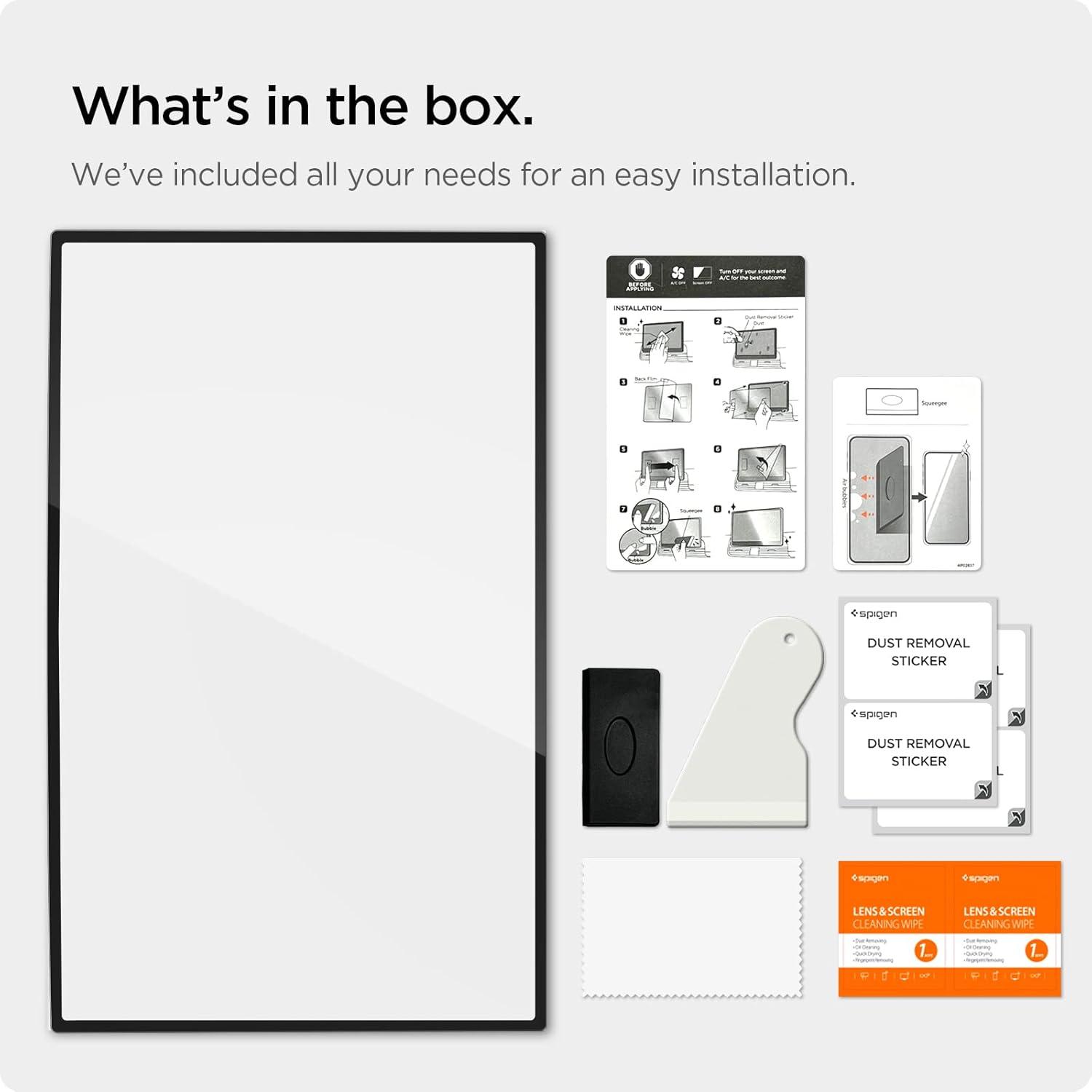 imageSpigen Tempered Glass Screen Protector GlasTR EZ FIT Designed for Tesla Model S 20262021 Tesla Model X 20262022 17 inch Dashboard Touchscreen MatteAnti Fingerprint