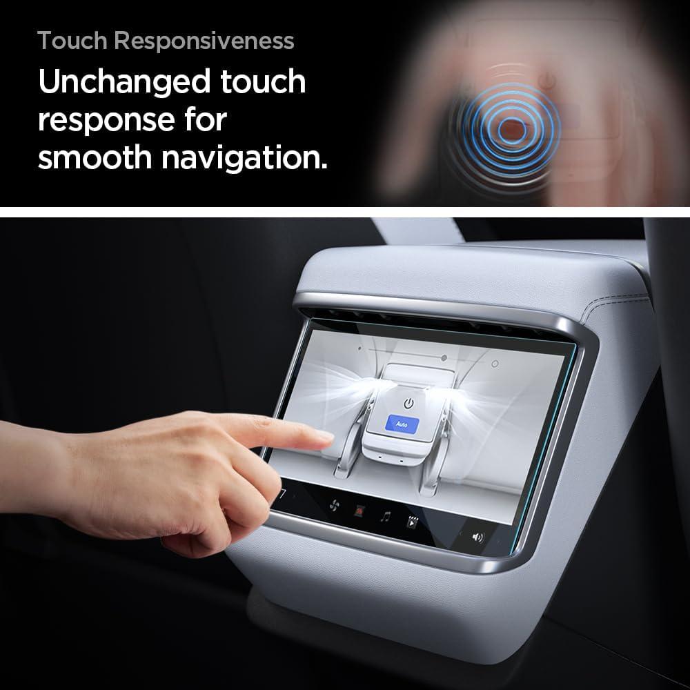 imageSpigen Tempered Glass Screen Protector GlasTR Slim designed for Tesla Model S 2023202420252026 Tesla Model X 2023202420252026 94 inch Rear Touchscreen MatteAnti Finger Print