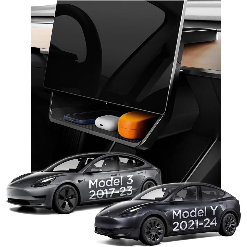 imageSpigen Under Screen Storage Organizer for Tesla Model Y 20202024 amp Model 3 20172023 Not Compatible with Model Y Juniper 202526 amp Model 3 Highland 202425