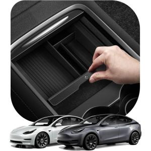 Spigen Armrest Console Organizer for Tesla Model Y (2020-2024) & 3 (2017-2023) [Not Compatible with Y Juniper 2025/26 and 3 Highland (2024/25)](Center Console Organizer)