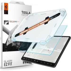 Spigen Tempered Glass Screen Protector [GlasTR EZ FIT] designed for Tesla Model 3(2024/2025/2026), Model Y (Juniper)(2025) 15.4″ Dashboard Touchscreen – Matte/Anti Glare/Anti Finger Print(Model 3 / Model Y)
