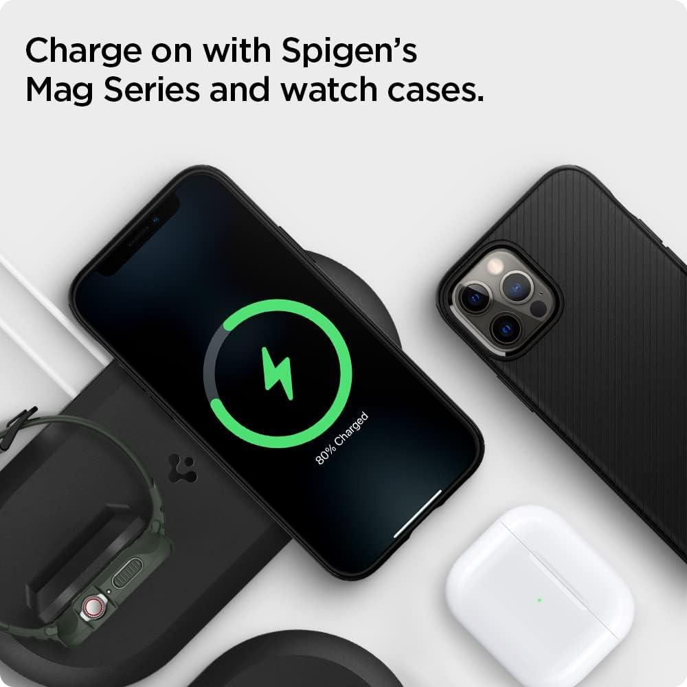 imageSpigen Mag Fit Duo Designed for MagSafe amp Pixelsnap Charger Stand Charging Pad Case for iPhone 17 16 15 14 13 12 ModelsApple Watch All SeriesAirpods WhiteBlack