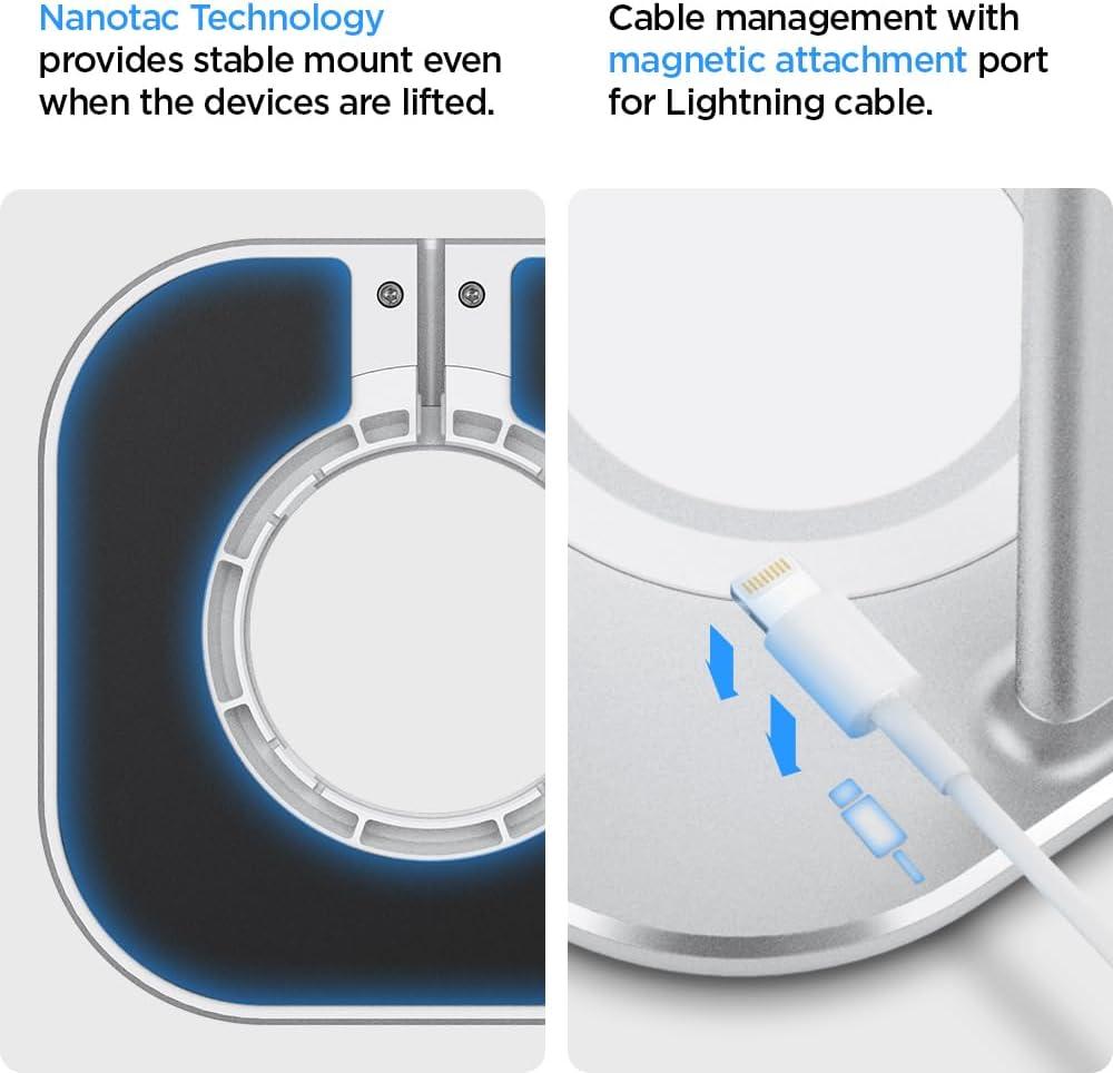 imageSpigen Premium Headphone Stand Designed for AirPods Max Sonos Ace Bose Beats Sony PlayStation Sennheiser Charger Not Included Aluminum Universal Headphones Dock SilverSilver