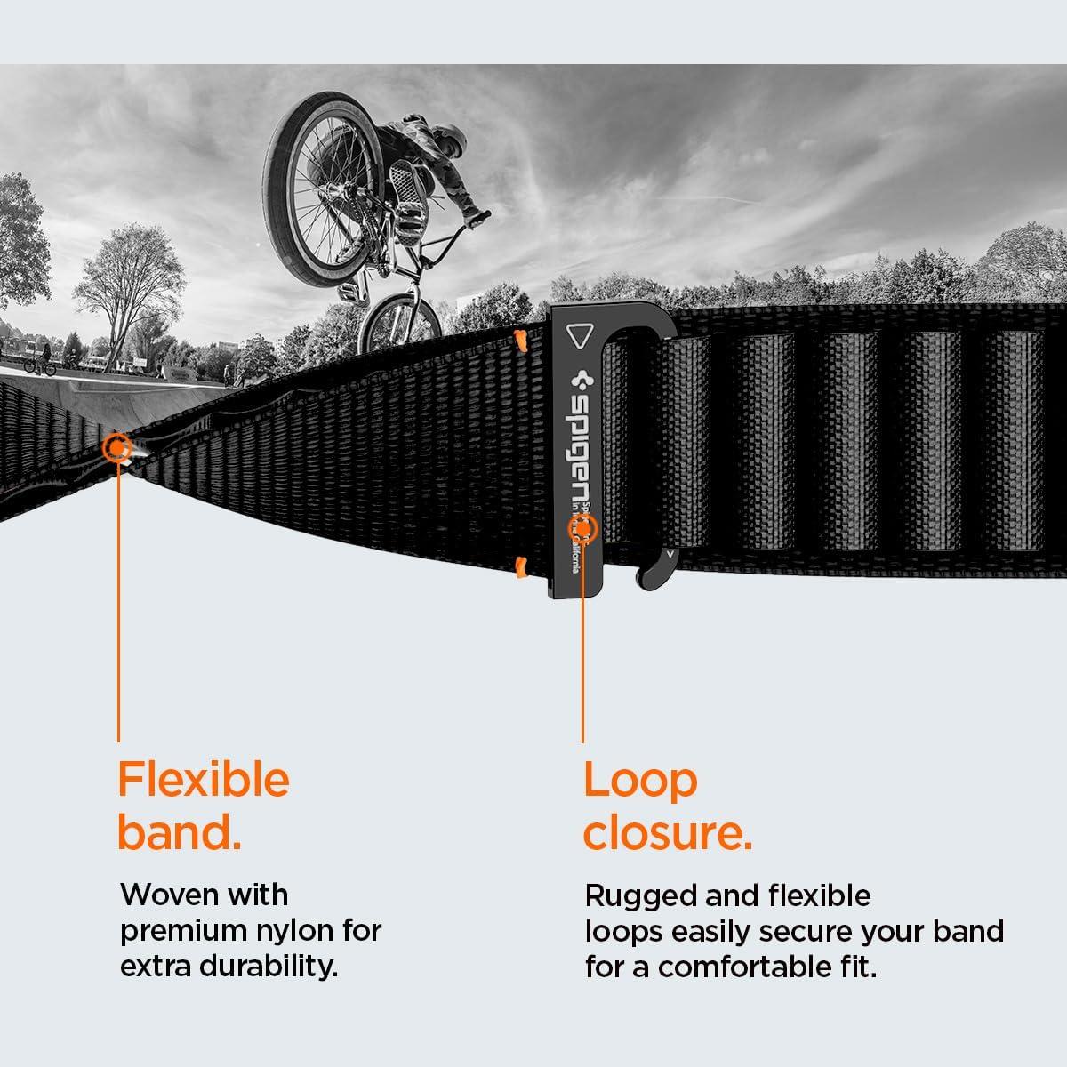 imageSpigen for Apple Watch Band Compatible with Ultra 321 49mm Series 1110 46mm 987 45mm SE3SE2SE654 44mm 321 42mm Lightweight Fabric StrapBlack