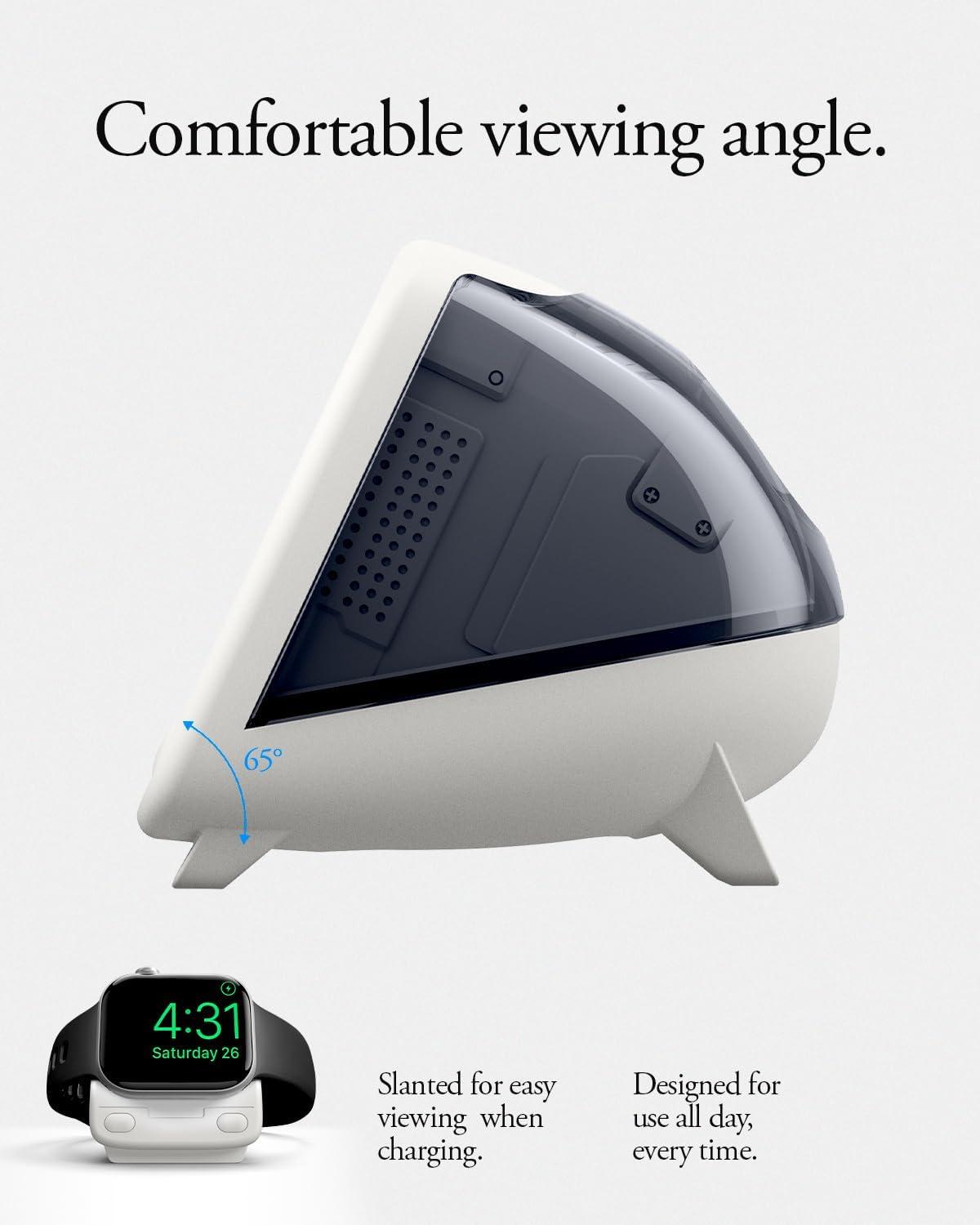 imageSpigen for Apple Watch Charger Stand Compatible with Ultra 321 49mm Series 1110 4642mm 987 4541mm SE3SE2SE654 4440mm Charging Cable Not Included Bondi BlueGraphite