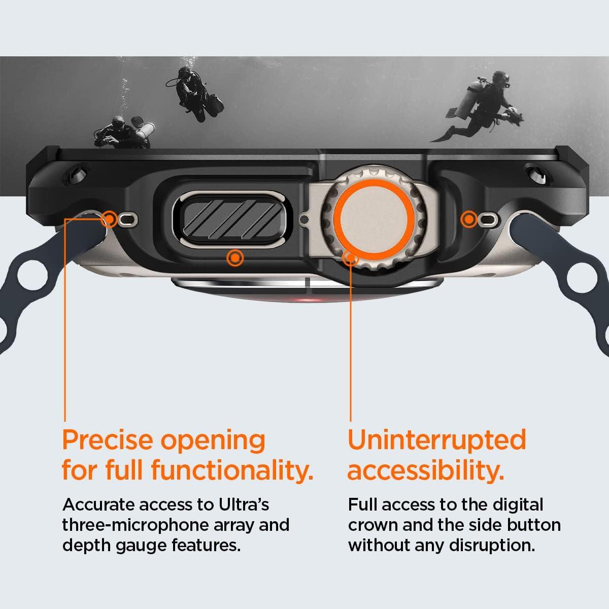 imageSpigen for Apple Watch Series 11 Case Builtin Touch Sensitive Tempered Glass Screen Protector Durable Full Coverage Cover Tough Armor Compatible with Series 1110 46mm BlackApple Watch Ultra 49mm