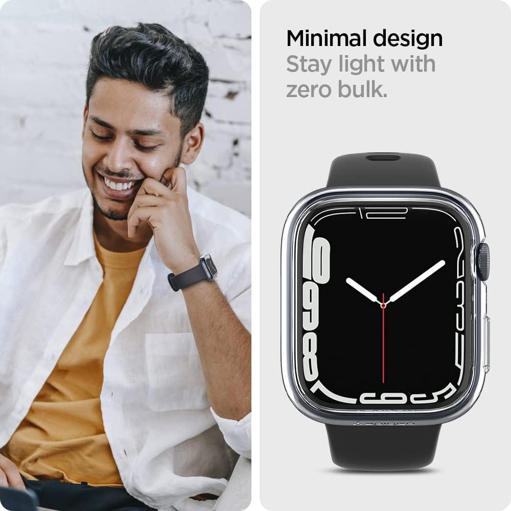 imageSpigen for Apple Watch Series 11 Case Thin Fit Compatible with Series 1110 42mm Lightweight Shockproof Bumper ScratchResistant Hard PC Cover Accessories BlackCrystal Clear