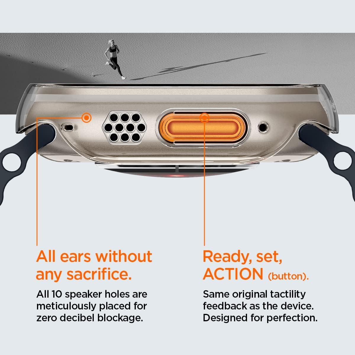 imageSpigen for Apple Watch Series 11 Case Thin Fit Compatible with Series 1110 42mm Lightweight Shockproof Bumper ScratchResistant Hard PC Cover Accessories BlackCrystal Clear