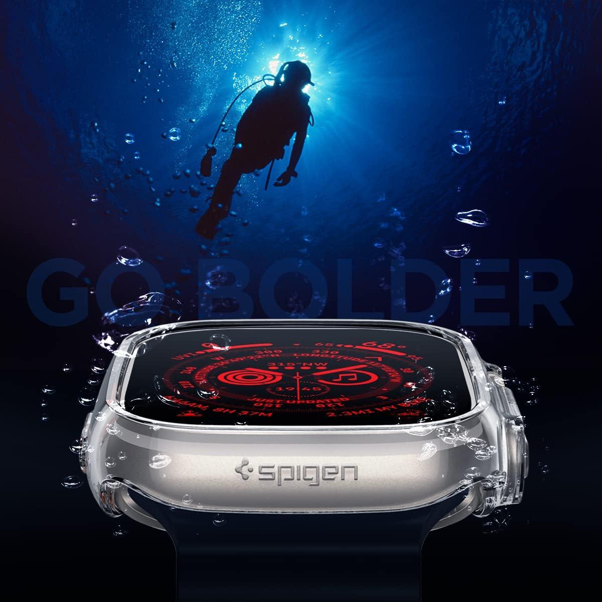 imageSpigen for Apple Watch Series 11 Case Thin Fit Compatible with Series 1110 42mm Lightweight Shockproof Bumper ScratchResistant Hard PC Cover Accessories BlackCrystal Clear