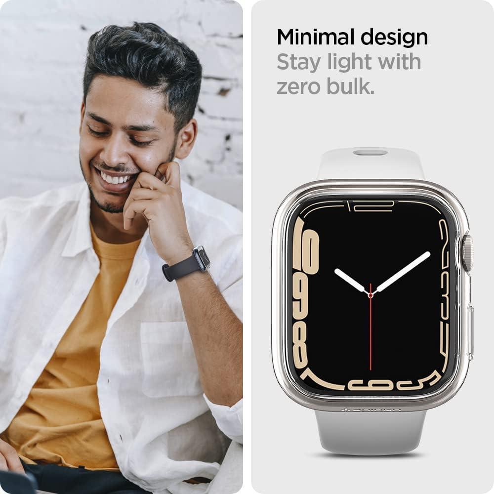 imageSpigen for Apple Watch Series 11 Case Thin Fit Compatible with Series 1110 42mm Lightweight Shockproof Bumper ScratchResistant Hard PC Cover Accessories BlackCrystal Clear