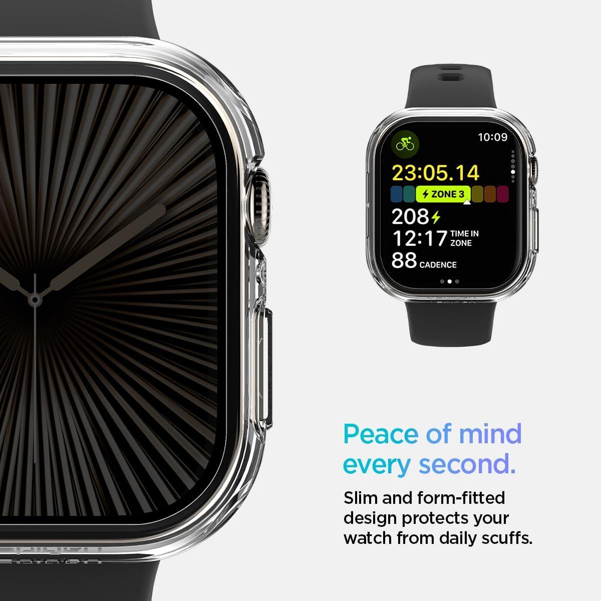 imageSpigen for Apple Watch Series 11 Case Thin Fit Compatible with Series 1110 42mm Lightweight Shockproof Bumper ScratchResistant Hard PC Cover Accessories BlackCrystal Clear