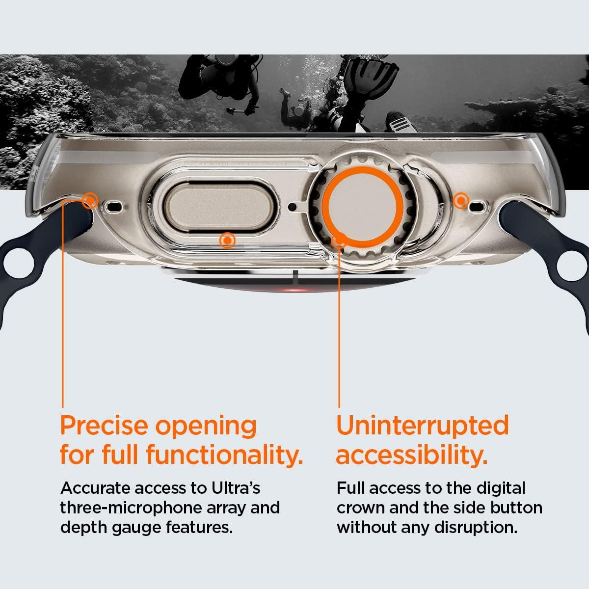 imageSpigen for Apple Watch Series 11 Case Thin Fit Compatible with Series 1110 42mm Lightweight Shockproof Bumper ScratchResistant Hard PC Cover Accessories BlackCrystal Clear