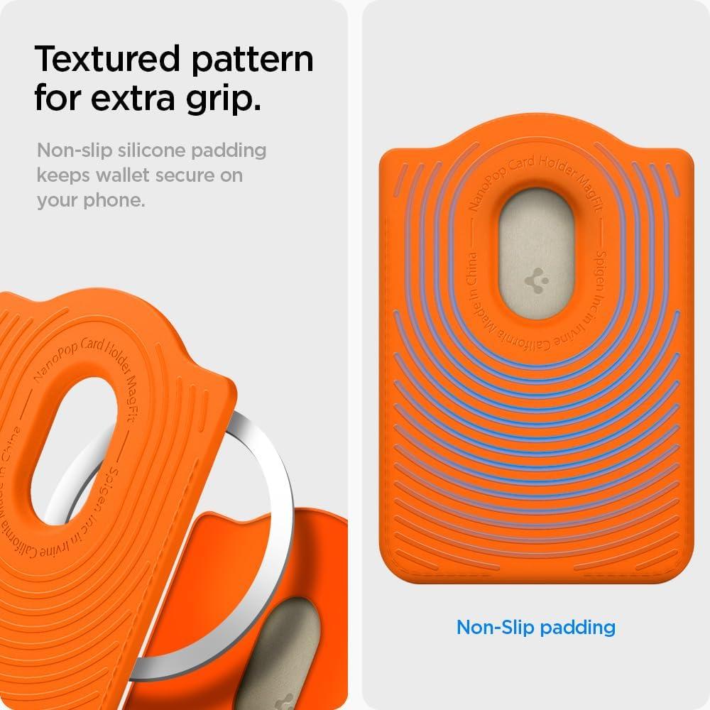 imageSpigen for MagSafe Wallet Holds 3 Cards Compatible with Galaxy S25UltraEdgePlus Z Fold 7 Pixel 10 ProPro XLFold iPhone 171615141312 Plaud Note Card Holder PU Black MagFit MagFit Magnetic Case Only Holds up to 3 CardsPU Orange Beige MagFit