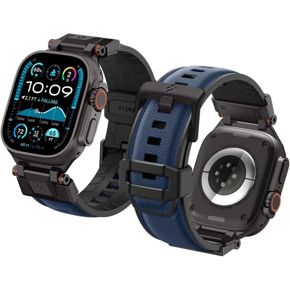 imageSpigen DuraPro Armor Durable Metal Connector Strap Designed for Apple Watch Band Compatible with Ultra 21 49mm Series 10 46mm 987 45mm SE2SE654 44mm 321 42mmNavy Blue