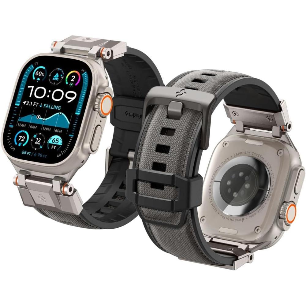 imageSpigen DuraPro Armor Durable Metal Connector Strap Designed for Apple Watch Band Compatible with Ultra 21 49mm Series 10 46mm 987 45mm SE2SE654 44mm 321 42mmGray