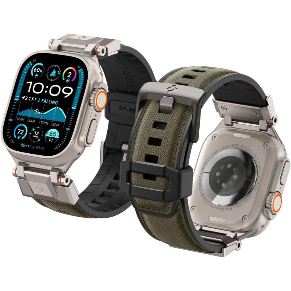 imageSpigen DuraPro Armor Durable Metal Connector Strap Designed for Apple Watch Band Compatible with Ultra 21 49mm Series 10 46mm 987 45mm SE2SE654 44mm 321 42mmMilitary Green