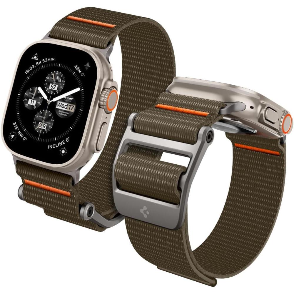 imageSpigen for Apple Watch Band Compatible with Ultra 321 49mm Series 1110 46mm 987 45mm SE3SE2SE654 44mm 321 42mm DuraPro FlexDuraPro Flex Ultra Adjustable Solo Loop StrapKhaki DuraPro Flex Ultra
