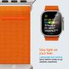 Spigen Lite Fit Ultra Strap Designed for Apple Watch Band Compatible with Ultra 3/2/1 49mm, Series 11/10 46mm, 9/8/7 45mm, SE3/SE2/SE/6/5/4 44mm, 3/2/1 42mm Nylon Solo Loop – Orange(Orange)