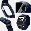 Spigen for Apple Watch Band, Lite Fit Pro Case and Strap Compatible with Ultra 3/2/1 49mm, Series 11/10 46/42mm, 9/8/7 45mm Durable TPU Cover with Lightweight Fabric Strap(Navy Blue)