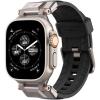 Spigen DuraPro Armor Durable Metal Connector Strap Designed for Apple Watch Band Compatible with Ultra 2/1 49mm, Series 10 46mm, 9/8/7 45mm, SE2/SE/6/5/4 44mm, 3/2/1 42mm(PU Black)