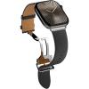 Spigen Enzo Genuine Leather Strap Designed for Apple Watch Band Series 10 42mm, 9/8/7 41mm, SE2/SE/6/5/4 40mm, 3/2/1 38mm, D-buckle and Quick-release Buttons(Black)
