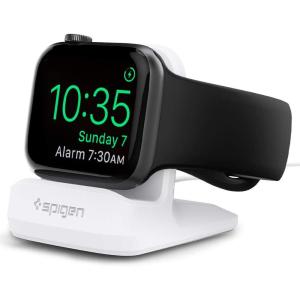 Spigen for Apple Watch Charger, S350 Stand Compatible with Ultra 3/2/1 49mm, Series 11/10 46/42mm, 9/8/7 45/41mm, SE3/SE2/SE/6/5/4 44/40mm, 3/2/1 42/38mm with Non-Slip Stable Base – Black(White)