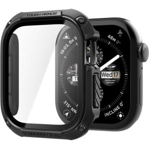 Spigen for Apple Watch Series 11 Case, Built-in Touch Sensitive Tempered Glass Screen Protector Durable Full Coverage Cover Tough Armor Compatible with Series 11/10 46mm – Black(Apple Watch 46mm)