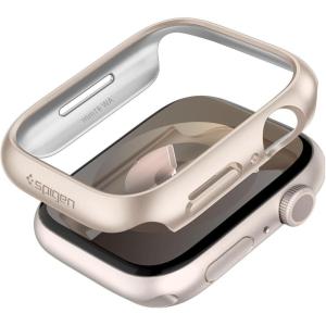 Spigen for Apple Watch Series 11 Case, Thin Fit Compatible with Series 11/10 42mm Lightweight Shockproof Bumper Scratch-Resistant Hard PC Cover Accessories – Black(Starlight)