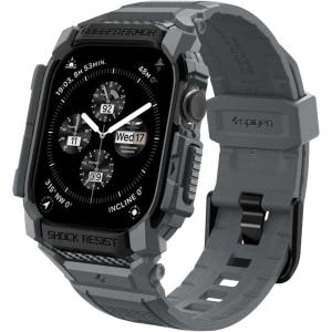 Spigen for Apple Watch Series 11/10 46mm Band with Case, Rugged Armor Pro Cover with Strap(Dark Gray)