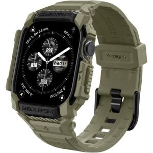 Spigen for Apple Watch Series 11/10 46mm Band with Case, Rugged Armor Pro Cover with Strap(Vintage Khaki)