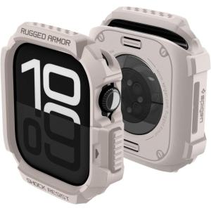 Spigen for Apple Watch Ultra 3/2/1 Case, Rugged Armor 49mm Durable TPU Cover – Dark Gray(Dune Beige)